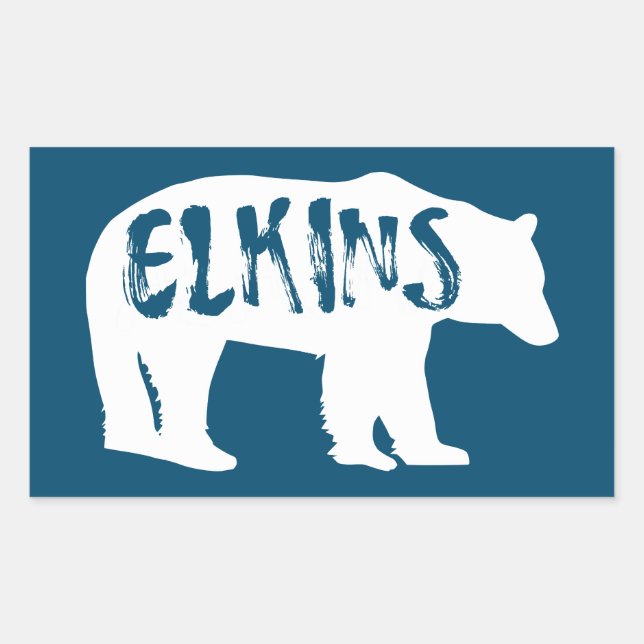 Elkins West Virginia Bear Rectangular Sticker (Front)