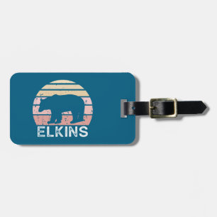 Elkins West Virginia Retro Bear Luggage Tag