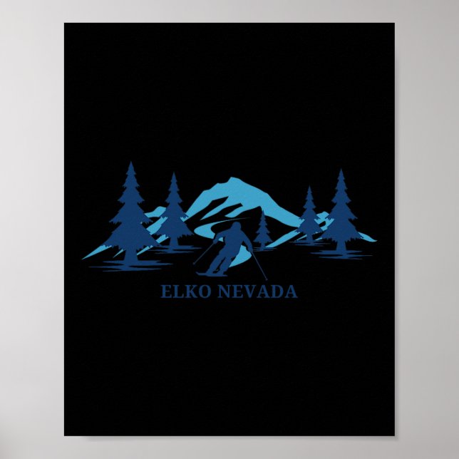 Elko Nevada Ski Resort Skiing Skier  Poster (Front)