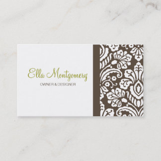 Ella Brown Damask Chic Business Card