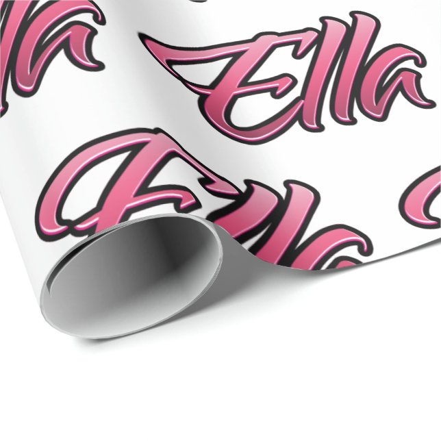Ella faded pink personalized gift paper (Roll Corner)