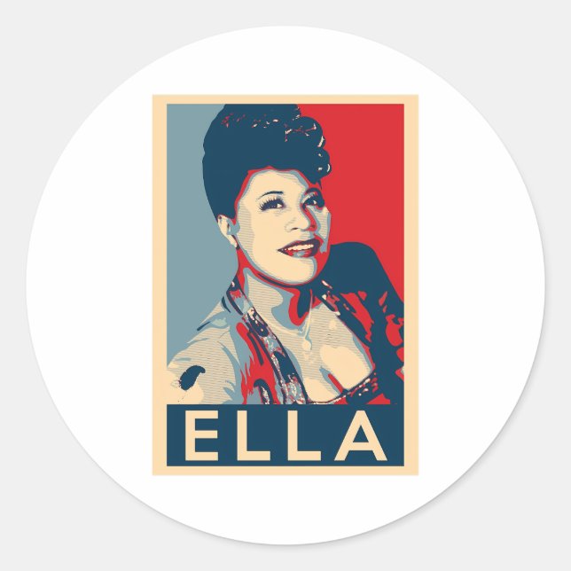 Ella Fitzgerald Classic Round Sticker (Front)