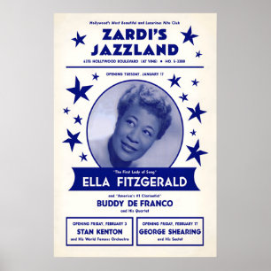 Ella Fitzgerald jazz poster - Zardi's Jazzland