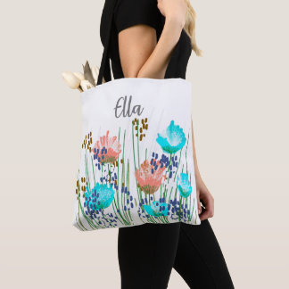 Ella Floral Monogram Tote Bag