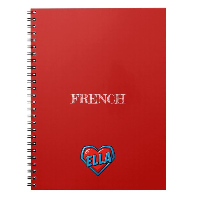 Ella Heart Red Notebook (Front)