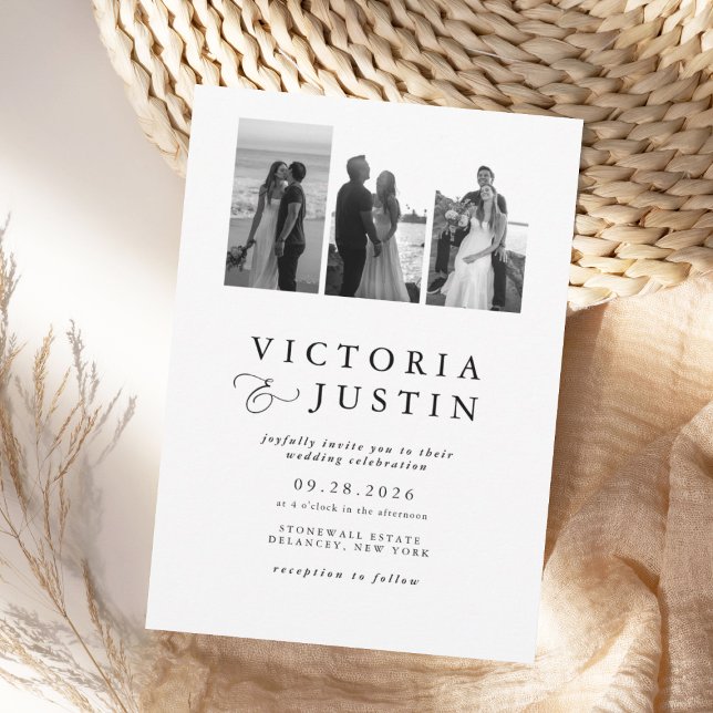 ELLA Modern Photo Collage Wedding  Invitation (Creator Uploaded)