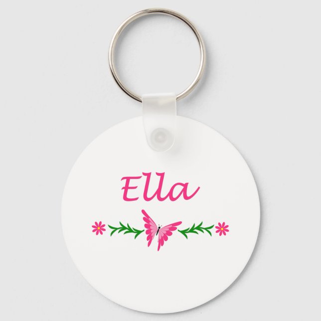 Ella (Pink Butterfly) Key Ring (Front)