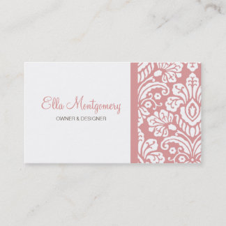 Ella Pink Damask Chic Business Card