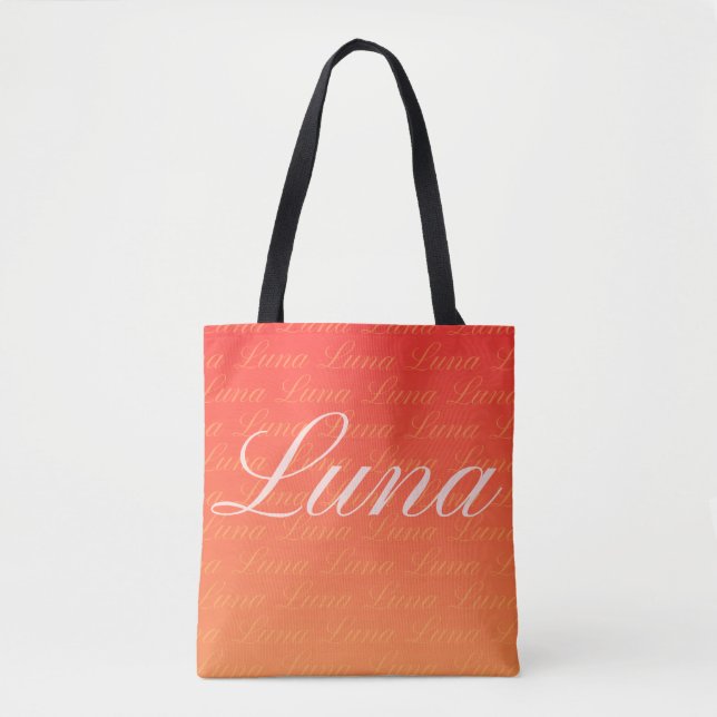 Ella Repeating Name Pattern Design Tote Bag (Front)