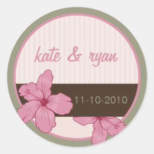 Ella Rose Hibiscus Floral Wedding Sticker