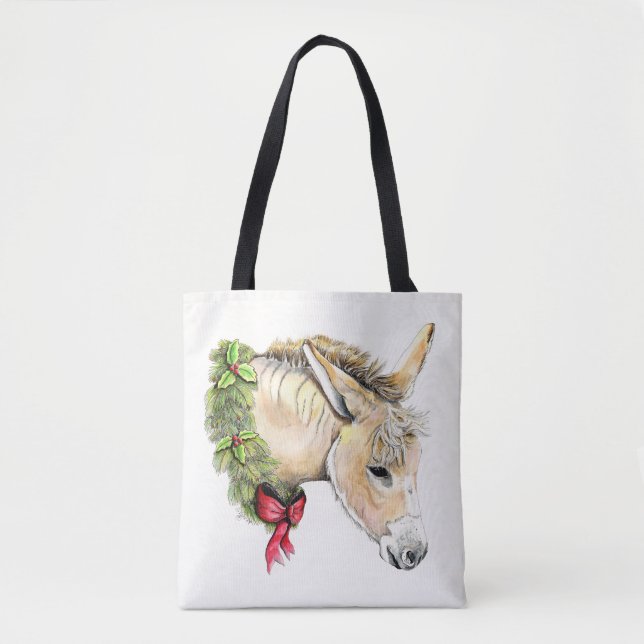 Ella the Christmas Donkey Tote Bag (Front)