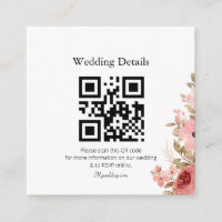 ELLE Pink Flower Elegant Wedding Enclosure Card