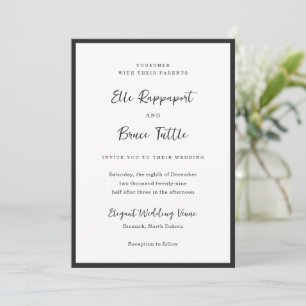 Elle Simple Modern Wedding Invitation