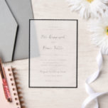 Elle Simple Modern Wedding Vellum Invitations<br><div class="desc">Modern wedding invitation featuring a simple design with your event details surrounded by a thin border.</div>