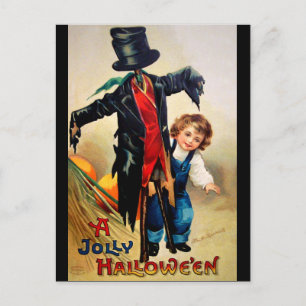 Ellen H. Clapsaddle: Boy with Scarecrow Postcard