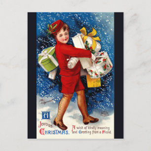 Ellen H. Clapsaddle - Christmas Shopping Girl Holiday Postcard