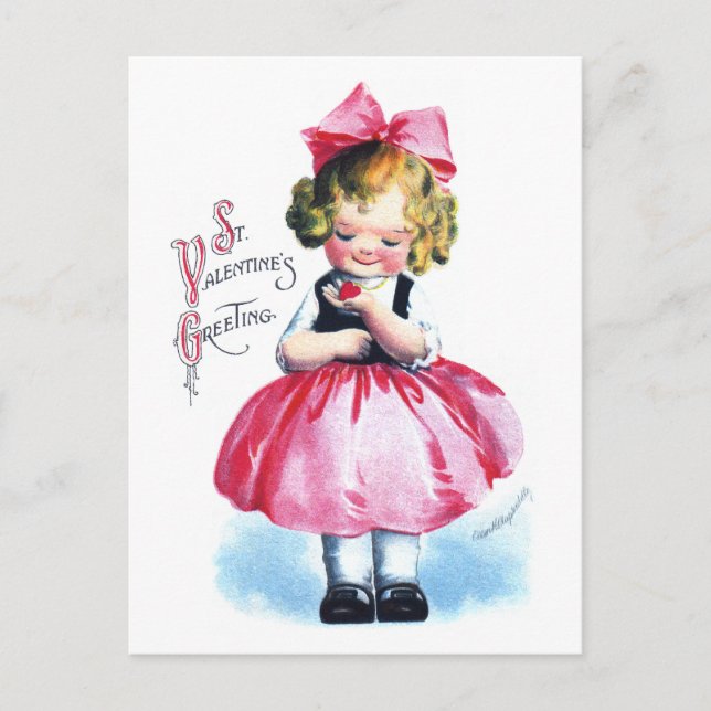 Ellen H. Clapsaddle: Girl with Heart Postcard (Front)