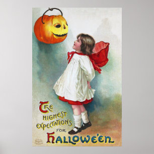 Ellen H. Clapsaddle: Girl with Jack O'Lantern Poster