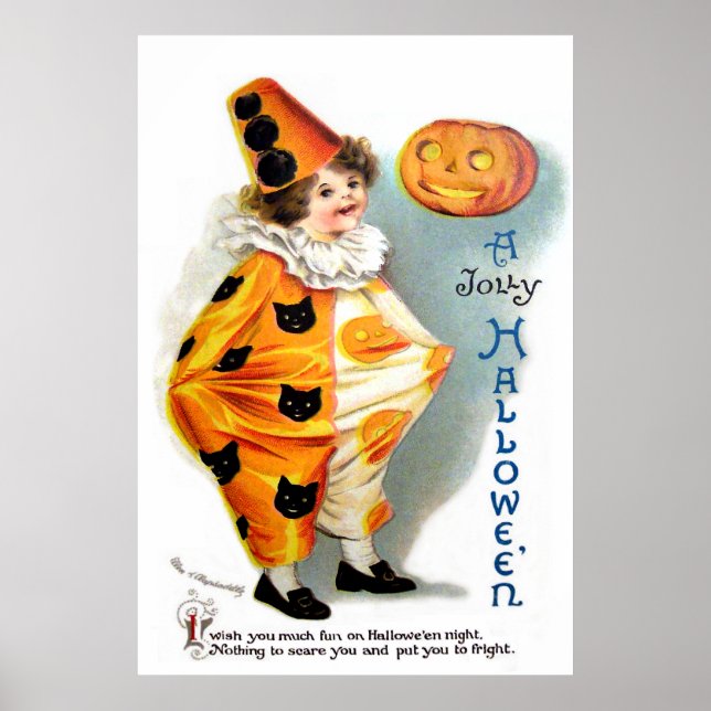 Ellen H. Clapsaddle: Halloween Harlequin Poster (Front)