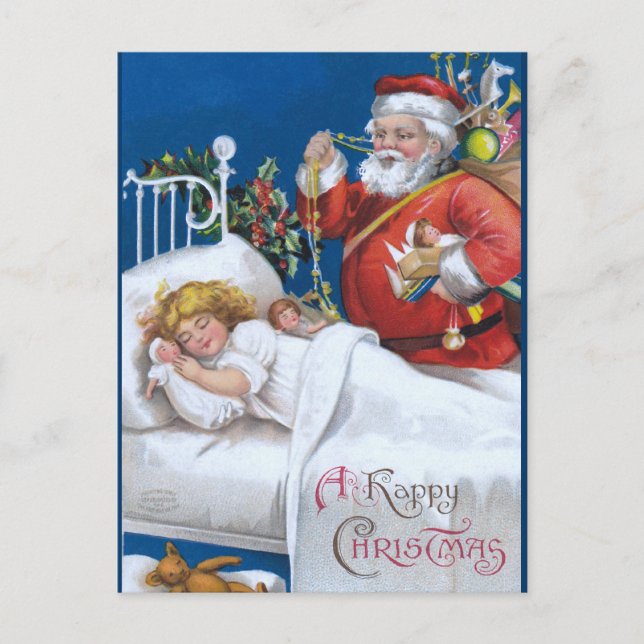 Ellen H. Clapsaddle: Santa is there Holiday Postcard (Front)