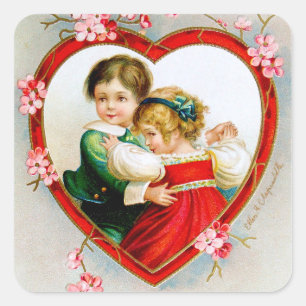 Ellen H. Clapsaddle: Secret in my Heart Square Sticker