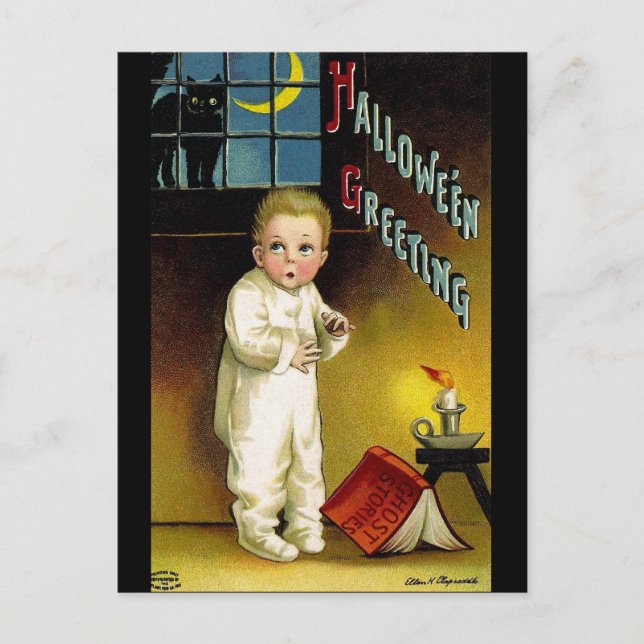 Ellen H. Clapsaddle: Spooky Halloween Postcard (Front)