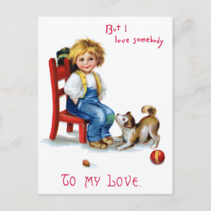 Ellen H. Clapsaddle: Valentine Boy with Dog Holiday Postcard