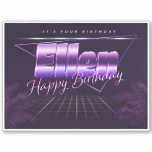 Ellen Name Vorname lila retro Sticker Geburtstag