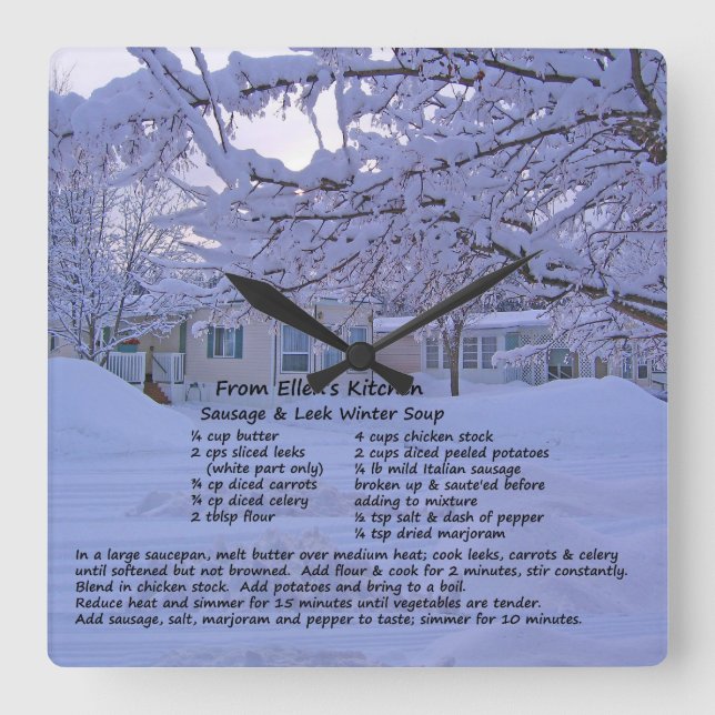Ellen's Kitchen Recipe Wall Clock (Front)