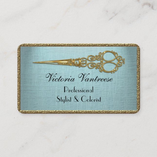 Elles Velmont Scissor Elegant Professional Business Card (Front)