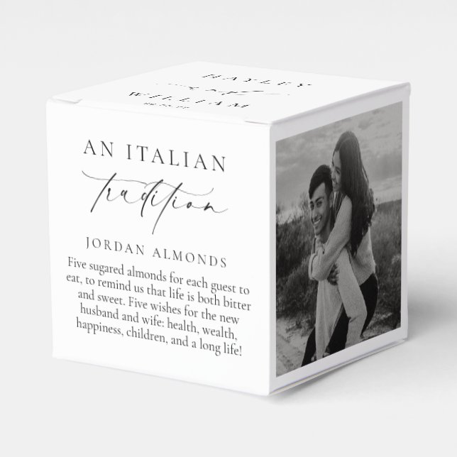 Ellesmere An Italian Tradition 5 Sugared Almonds Favour Box (Front Side)