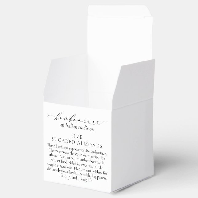 Ellesmere An Italian Tradition 5 Sugared Almonds Favour Box (Opened)