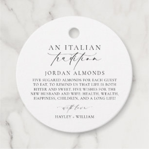 Ellesmere An Italian Tradition Sugared Almonds Favour Tags
