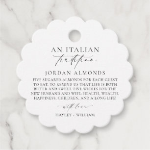 Ellesmere An Italian Tradition Sugared Almonds Favour Tags