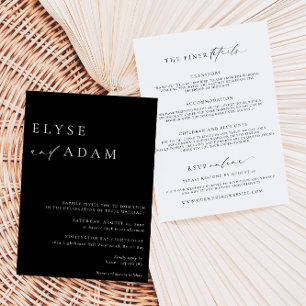 Ellesmere Black Minimalist Wedding Invitation