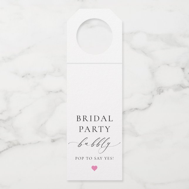 Ellesmere Bridal Party Bottle Hanger Tag (Front)