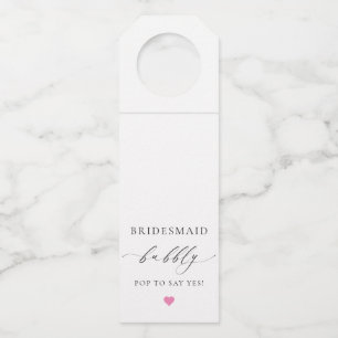Ellesmere Bridesmaid Bubbly Bottle Hanger Tag