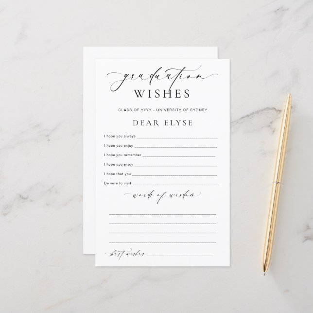 Ellesmere Graduation Wishes (Front/Back In Situ)