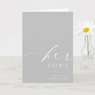 Ellesmere Grey Her Vows Wedding Card