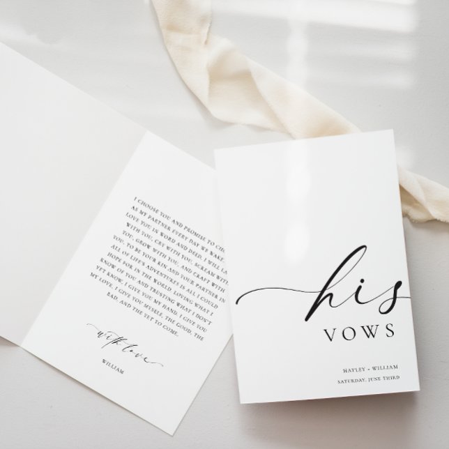 Ellesmere His Vows Wedding Card (HIs Vows Book Ellesmere )