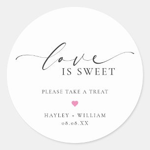 Ellesmere Love Is Sweet Wedding Favour Classic Round Sticker