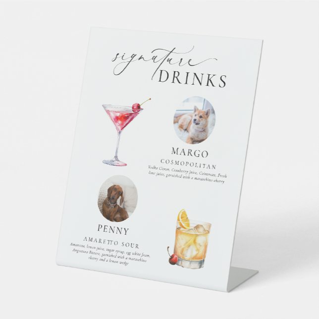 Ellesmere Minimal Pet Photo Signature Drinks Sign (Creator Uploaded)