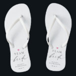 Ellesmere Minimalist Team Bride Jandals<br><div class="desc">These team bride flip-flops feature a minimalist design with a script calligraphy heading. The script heading is an image that cannot be edited. All of the other text is fully editable. These team bride flip-flops are the perfect accompaniment to your bachelorette weekend and hens party. For more advanced customisation of...</div>