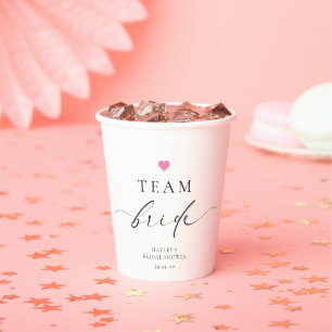 Ellesmere Minimalist Team Bride Paper Cups