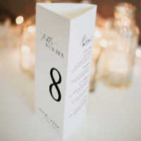 Ellesmere Minimalist Tri-Fold Table Number & Menu