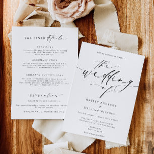 Ellesmere Minimalist Wedding and Details Invitation