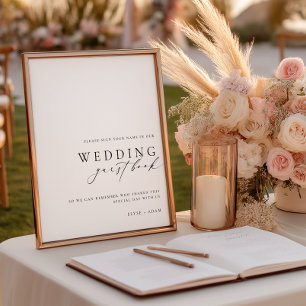 Ellesmere Minimalist Wedding Guest Book Sign