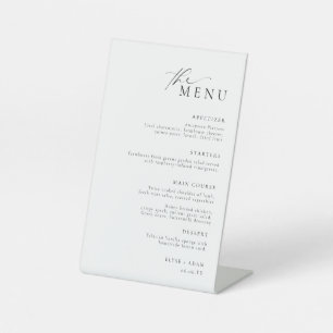 Ellesmere Minimalist Wedding Menu Pedestal Sign