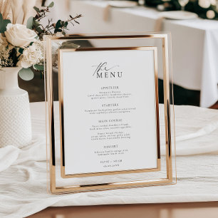 Ellesmere Minimalist Wedding Menu Poster