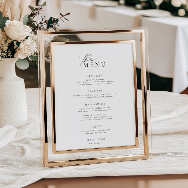Ellesmere Minimalist Wedding Menu Poster (Creator Uploaded)